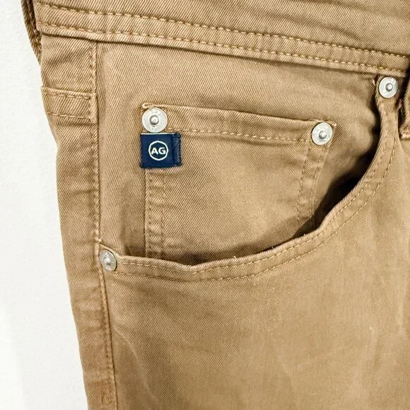 AG Adriano Goldschmied Matchbox Pants Size 32 Slim Straight Dark Tan BM6819EU